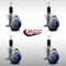 Service Caster 3.5'' SS Blue Poly Swivel 1-1/4'' Expanding Stem Caster Set with Brake, 4PK SCC-SSEX20S3514-PPUB-BLUE-TLB-114-4 - alternate 2